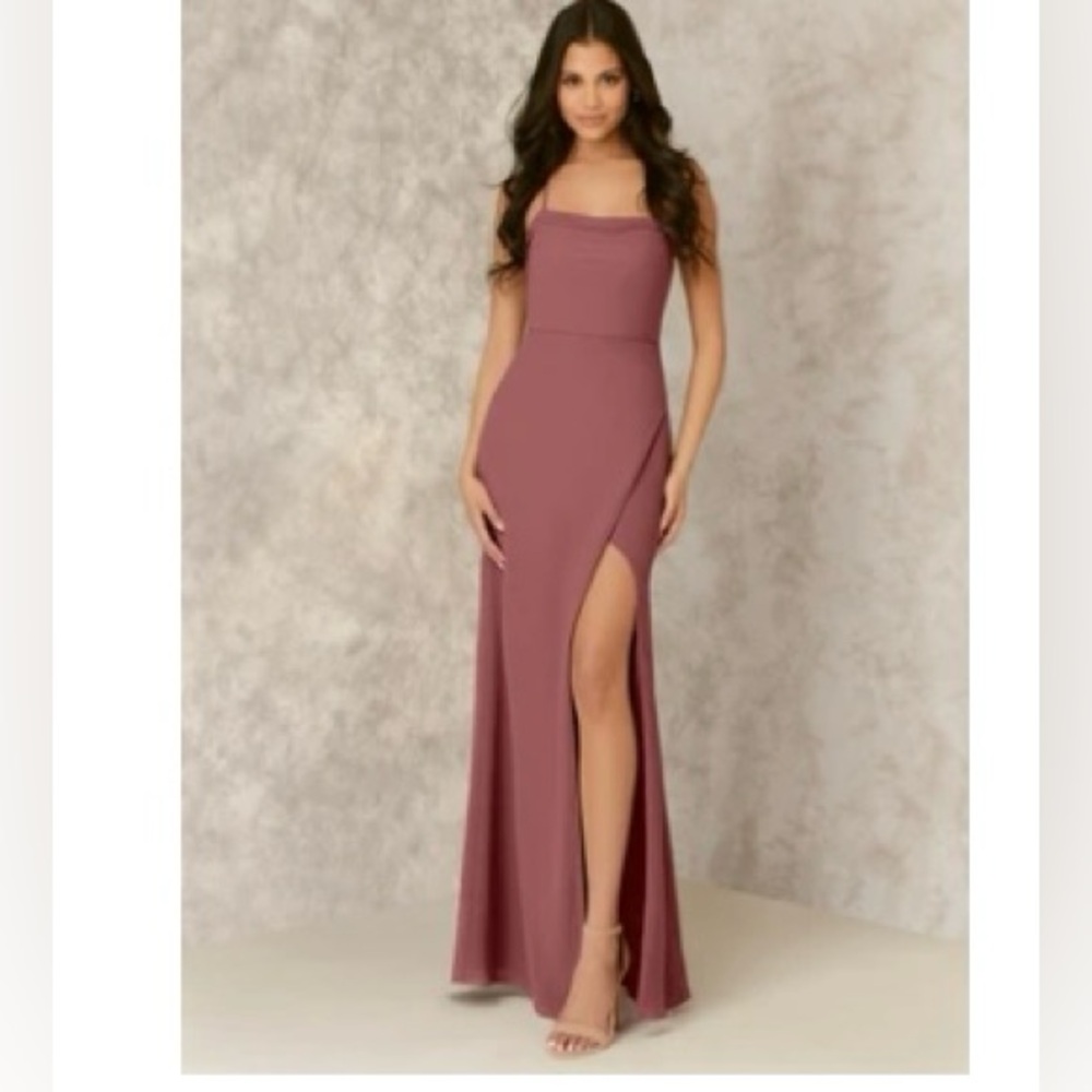 Azazie Amethyst Cowl Scoop Chiffon Formal Dress
